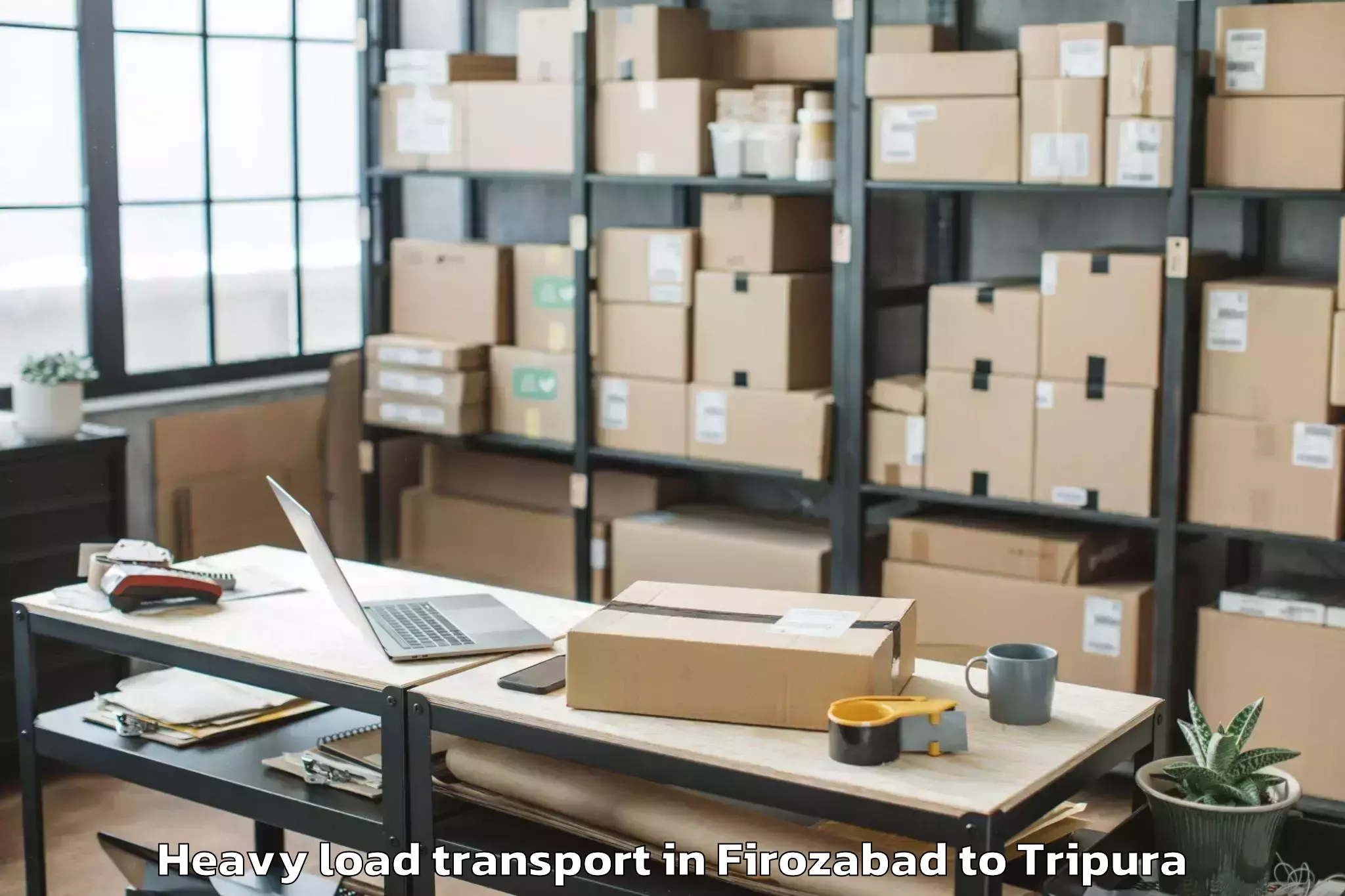 Top Firozabad to Sonamura Heavy Load Transport Available